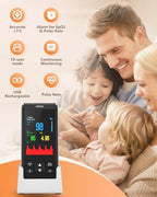 HealthTree Pulse Oximeter Rechargeable Fingertip Pulse Ox, Handheld Pulse Oximeter, Finger Blood Oxygen Saturation Monitor with SpO2 & Pulse Rate, Portable Oxygen Meter Finger for Adults