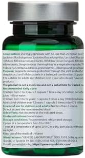 Genesis LABORATORIES Bio Probiotic Supplement 30 Capsules with Bifidobacterium and Lactobacillus spp. 250 mg MegaMix Immune Support Acidophilus Probiotics for Digestive Health Gut Restore Probiotic