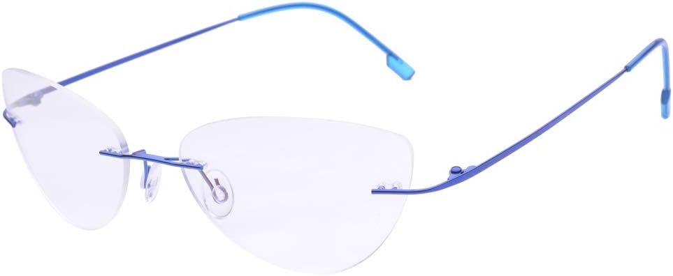 Jcerki Cat Eye Transition Reading Glasses Rimless Photochromic Gray Readers Eyeglasses