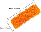 SagaSave Replacement Mop Head Cylindrical Granular Chenille for Tile Floors Hardwood Tile Marble Mopping Floors, Washing Cars (Orange)