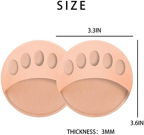 Honeycomb Fabric Forefoot Pads Breathable Soft Ball of Foot Cushion Pads, Invisible Women's Half Liner Socks Mat for Flats High Heels (5Pairs(Beige))