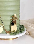 Golf Cake Decorations - Golf Theme Cake Toppers Kit for Golfers with Golden Acrylic Golf Flag Golf Ball for Golf Theme Party Supplies