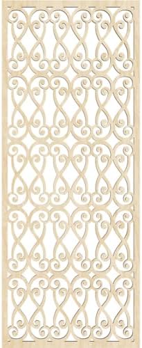 9 3/8"W x 24 3/8"H x 1/4"T Lakefield Decorative Fretwork Wood Wall Panels, Birch