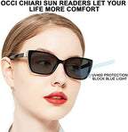 OCCI CHIARI Oversized Reader Sunglasses Women Reading Sunglasses(1.0 1.25 1.5 1.75 2.0 2.25 2.5 2.75 3.0 3.5)