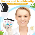 24 Pieces Pill Pouch Bags Zippered Set Reusable Translucent Medicine Organizer Sealing Travel Plastic Bags with Slide Lock for Storage(Black)