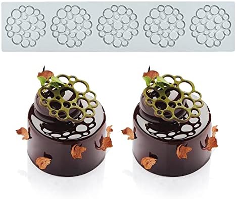 Hollow Leaf Silicone Molds Lover Heart Chocolate Molds Geometry 3D Silicone Mould Chocolate Candy Leaf Mold Sugar Craft Cake Decoration Cupcake Top (A_Flower_11.12 * 2.4 * 0.12inch)