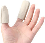 5 Pairs Finger Protectors for Sewing, Leather Thimble & Crochet Finger Guard, Hand Craft Needlework Tools for Knitting & Needle Felting