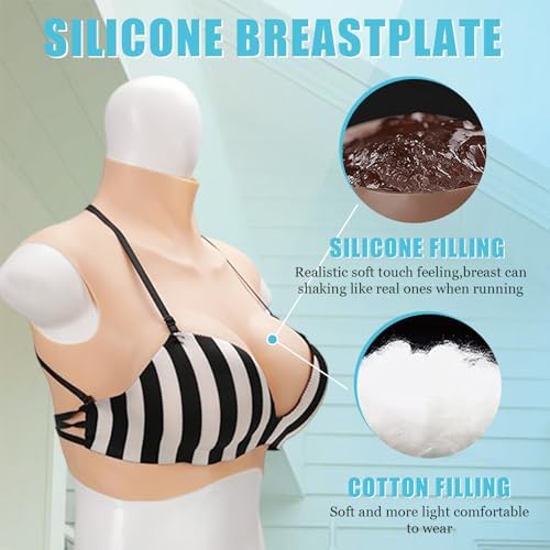 Silicone Breast Forms for Crossdressers Breastplate for Drag Queen Fake Breasts for Transgender Cosplay