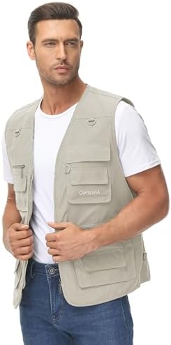Lentta Men's Fishing Vest Summer Outdoor Lightweight Work Photo Vest 16 Pockets