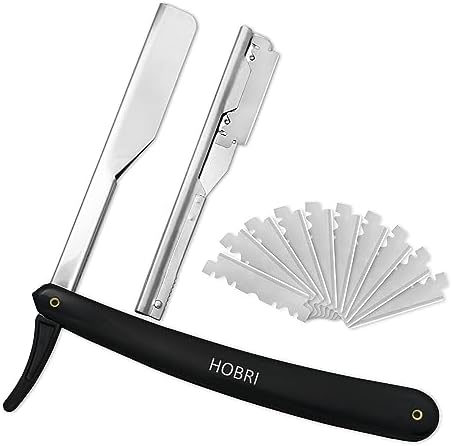 Professional Barber Straight Edge Razor with 10 Blades Men's Manual Shaver Salon Quality Razor