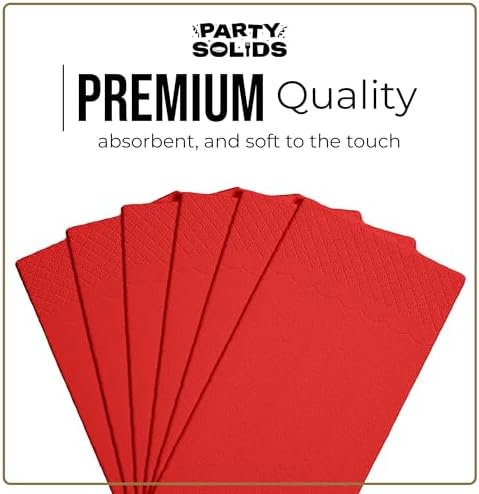 Red Dinner Napkins Disposable 8" x 4" Folded - 40 Pcs 2 Ply Red Napkins Disposable Paper Guest Towels for Bathrooms, Dinners, Everyday Parties & Party Supplies