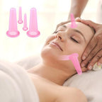 4 Pcs Silicone Facial Cupping Therapy Set Vacuum Massage Cup Kit Body Cupping Cup Set for Face Neck Back Eyes Massage Vacuum Cans Suction Anti Cellulite Massager,Anti-Aging Beauty Tool
