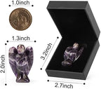 Artistone Amethyst Crystal Guardian Angel Figurines Gemstone Pocket Angel Chakra Stone Statue Handcraft Reiki Gifts for Healing Meditation Balancing Collection(2 Inches)