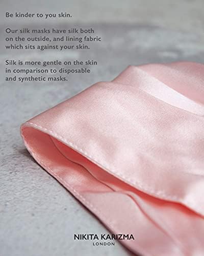 KARIZMA Beverly Hills Silk Face Mask. Pink Fashionable Designer Face Mask for Women. Washable Fabric Face Mask Reusable Facemask. 19 Momme Mulberry Silk Mask - Luxury Fashion Masks for Women