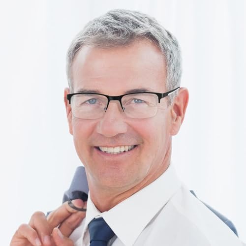 Multifocus Reading Glasses Men Bifocal No Line Progressive Multifocal Reader Blue Light Computer Frame Eyeglasses 2pk