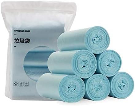 Thick Trash Bags Garbage Bags 150 Count (5 Rolls) 45 50cm 10L for Kitchen Office Bedroom Bathroom (Turkey Blue)