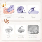 AIMIKE Scalp Massager Shampoo Brush, Soft Silicone Scalp Scrubber, Scalp Brush/Exfoliator for Washing Hair Dandruff, Build up, Scalp Massager Hair Growth Stimulator, Wet Dry Scalp Hair Scrubber-Purple