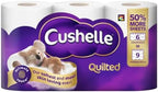 Cushelle Quilted 50% Longer Lasting Toilet Tissue 6 Equals 9 Regular Rolls