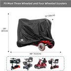 Mobility Scooter Storage Cover Upgrade All Weather Protection Mobility Scooter Accessories, Electric Wheelchair Cover Machine Washable (Black, 48"L x 22"W x 38"H)