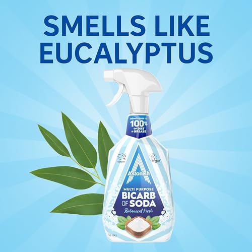 Astonish Multi Purpose Bicarbonate of Soda Cleaner, Botanical Fresh Scent, 750ml Trigger Spray – Plant-Based Stain, Grease, Dirt & Odor Remover with Essential Oils – Streak-Free All Surface Cleaning