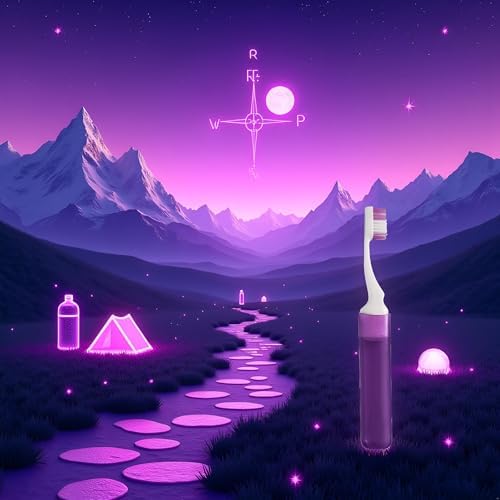 Purple Travel Toothbrushes with Cover Case Holders, Foldable Mini Compact Travel Toothbrush Portable Soft Bristles Tooth Brushes Kit Adults Size Individually Wrapped Good for Hiking Camping
