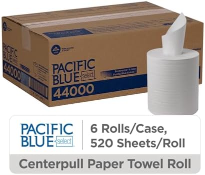 Georgia-Pacific Pacific Blue Select Centerpull 2-Ply Paper Towels (previously Branded Preference) by GP PRO (Georgia-Pacific), White, 44000, 520 Sheets Per Roll, 6 Rolls Per Case