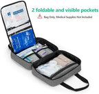 CURMIO Small First Aid Bag, Empty Emergency Trauma Kit Organizer Bag for Hiking, Camping, Car, Travel, Home and Outdoor, Gray, BAG ONLY, Patent Pending