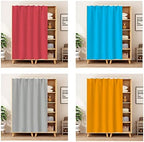 SK Studio Cabinet Curtains for Shelves, Privacy Closet Curtain Dust-Proof Window Shades for Kitchen Storage Room, No Tools No Drill Black, 39" W x 71" H