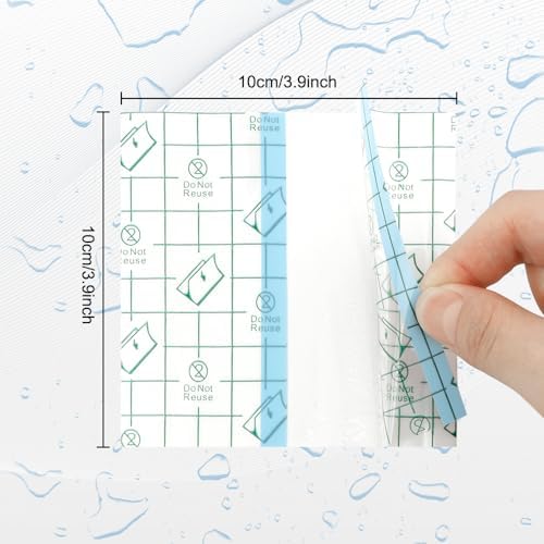 Tattoo Aftercare Waterproof Bandages for Swimming Second Skin Tattoo Cover Up Patch,50Pcs 3.9×3.9Inch Waterproof Bandages Post Surgical,Wound Seal,Transparent Film Dressing,Clear Band Aids