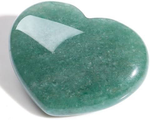 MAIBAOTA 45 mm Green Aventurine Crystals Large Heart Stone Healing Crystals Gifts for Women Natural Reiki Gemstone Polished Heart Shaped Rocks Meditation