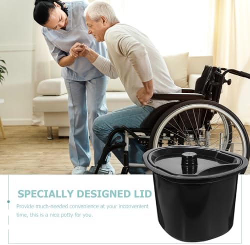 Gatuida Portable Potty Bucket 10.4 Inch Commode Toilet Bucket with Lid for Elderly Women and Pregnant Patients Travel Bedpan Commode