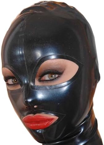 ABWL Black Latex Hood Masks,Full Face Latex Mask for Men Women,Rubber Masks Cosplay Club Wear Party Costumes