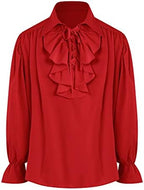 Bbalizko Mens Pirate Shirt Ruffle Victorian Renaissance Steampunk Vampire Poet Shirts Gothic Medieval Costume