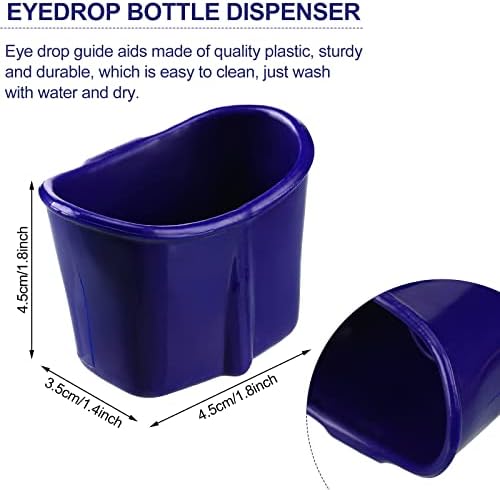 Jutom 2 Pcs Eye Drop Guide Dispenser Portable Reusable Eye Dropper Tool for Elderly, Blue Assist Device Helper Wash Cup Dispenser Aids for Bottles