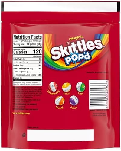 ASSORTIT X Skittles POP’D Freeze Dried Candy, Original Flavors, Crunchy Fruity Candy Snack, Bulk 3 Pack (5.5 Oz Each, Total 16.5 Oz), Resealable Bags