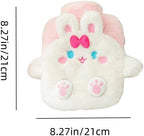 3D Cartoon Pattern Hot Water Bag,LIUHUIZEYU Plush Cover Hot Water Bottle,500ml Warm Water Bag for Neck and Shoulder, Legs, Waist Warm,Period Cramps Pain Relief Removable Hand Warmer Gifts (White)