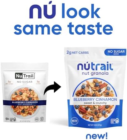 NuTrail Nut Granola Cereal, Variety Pack, No Sugar Added, Keto, Low Carb, Gluten Free, Grain Free, Healthy Breakfast 8 oz. 3 Count