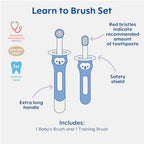 MAM Baby Toothbrush Training Brush 5+ Months – Extra Soft Infant Toothbrush with Safety Shield, Small Rounded Head for First Teeth & Gums, Indicator Bristles, Non Slip Handle, BPA Free (2 Pack)