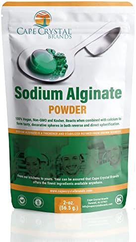 Cape Crystal Sodium Alginate and Calcium Chloride – Spherification Value Kit - Practice Molecular Gastronomy, 4-Oz.