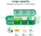 Zoksi Monthly Pill Organizer 1 Time a Day, 30 Day Pill Box Organizer Once a Day, One Month Large Pill Case for Travel, 31 Day Daily Medcine Container for Vitamins, Supplement & Medication (Olive)