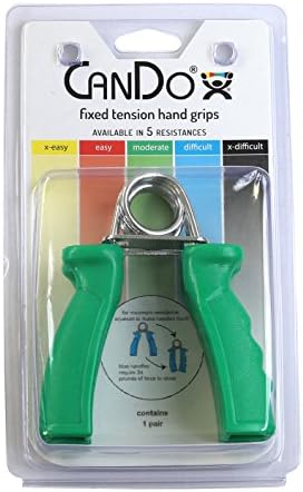 CanDo Hand Grip Exerciser Pair-Green, Medium (Pack of 2)