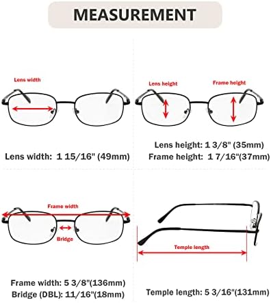 Eyekepper 3-pack Reading Glasses Men Women Metal Full Frame Readers +2.0