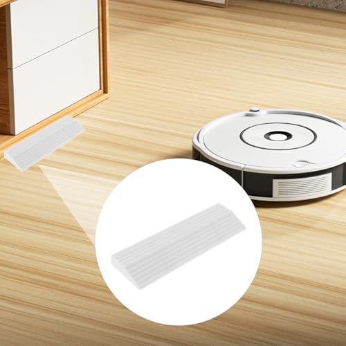 TIDTALEO Rubber Threshold Ramp Mat for Sweeping Robot Vacuum Cleaner, Indoor Home Slope Pad Non-Slip Surface, White Interlocking Design for Doorstep and Low Steps