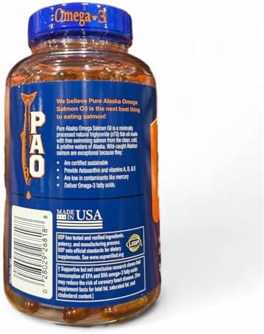 Omega3 Pure Alaskan's Extra Virgin Wild Alaskan Salmon Oil, 210 Softgels, 1000mg per Softgel, 105 Servings; New Packaging;1 Pack