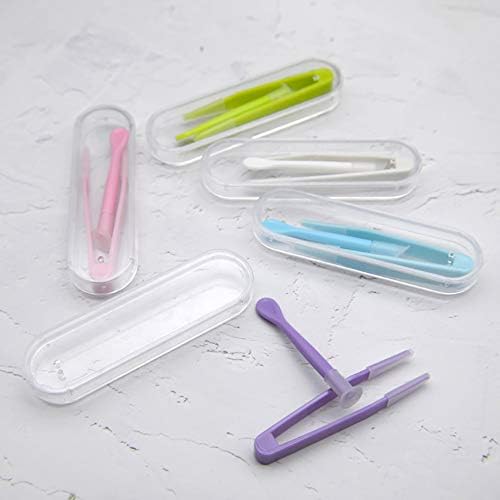 6 Pack Portable Contact Lens Tweezers Suction Stick Contact Lens Inserter Removal Tool with Case Travel Kit