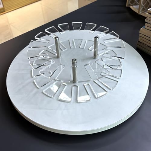XPLKQXE Desktop Rotating Floor Tile Display Stand, Acrylic Porcelain Tile Sample Show Holder, Craft Shows Exhibition Ceramic Display Rack Organizer Shelf(White-A)