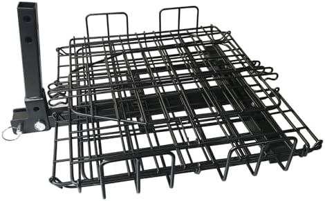 Rear Basket for Mobility Scooter, Large Folding Heavy Duty Metal Basket (Only Works with Scooters & Power Chairs Equipped with 1" x 1" Hitch Receiver)