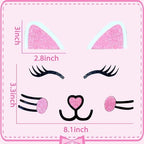 JeVenis Cat Cake Topper Cat Ears Eyelashes Cake Set Cake Decorations for Cat Themed Birthday Party Cute Meow Birthday Party Boy Girl Baby Shower Party Decoration