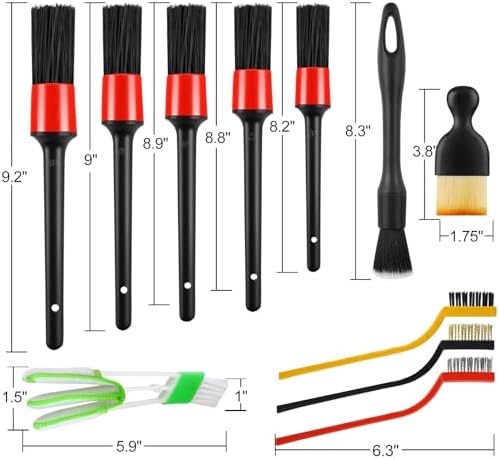 13PCS Car Detailing Brush Set, Car Detailing Brush Kit, Ultra No Soft Scratch Detailing Brush, Car Cleaning Brushes for Interior or Exterior - Professional Dusting Cleaning Supplies