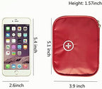 Portable Empty First Aid Bag, Mini Travel Medicine Pouch Double Zippers Handy Pills Pocket for Travel Home, Red